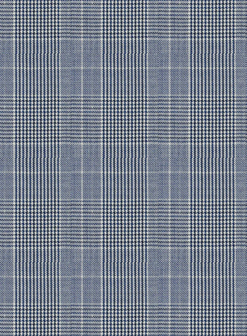 Napolean Canzo Glen Light Blue Wool Pants