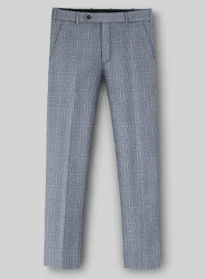 Napolean Canzo Glen Light Blue Wool Pants