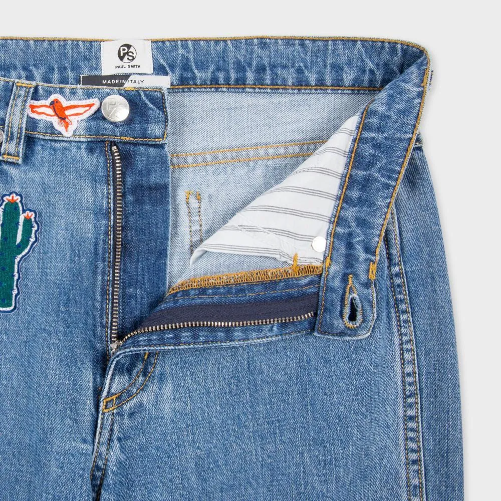 Paul Smith Jeans Straight-Leg Turn-Up With Embroidered Patches | JEANS