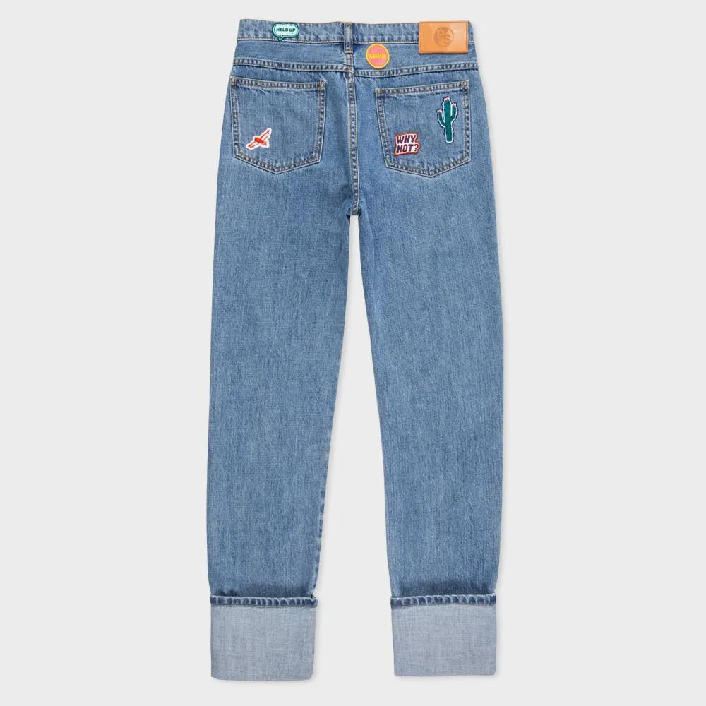 Paul Smith Jeans Straight-Leg Turn-Up With Embroidered Patches | JEANS