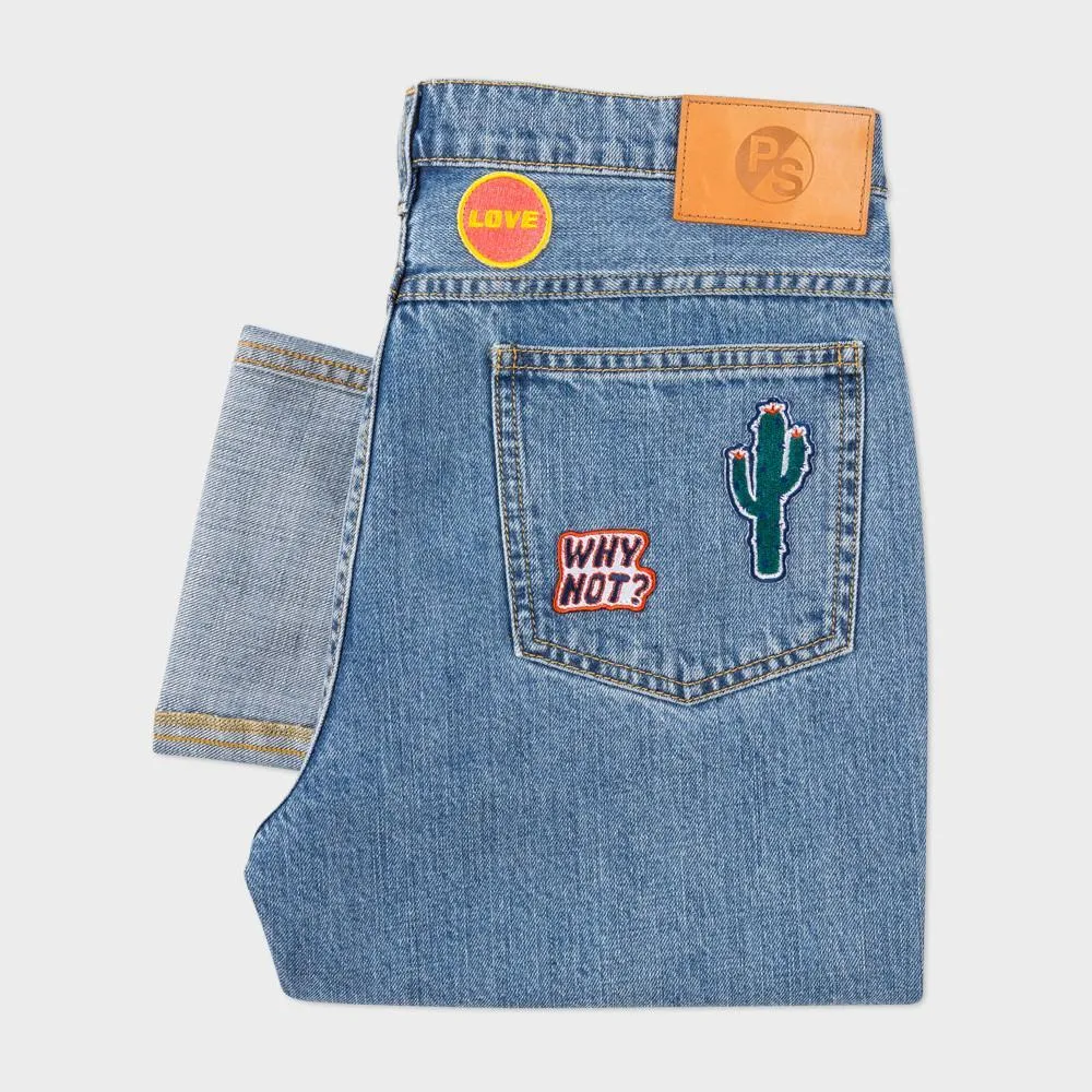 Paul Smith Jeans Straight-Leg Turn-Up With Embroidered Patches | JEANS