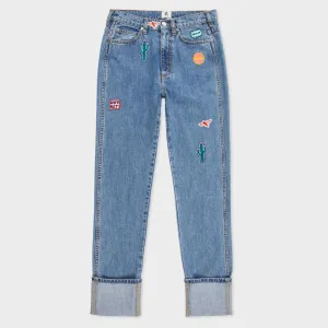 Paul Smith Jeans Straight-Leg Turn-Up With Embroidered Patches | JEANS