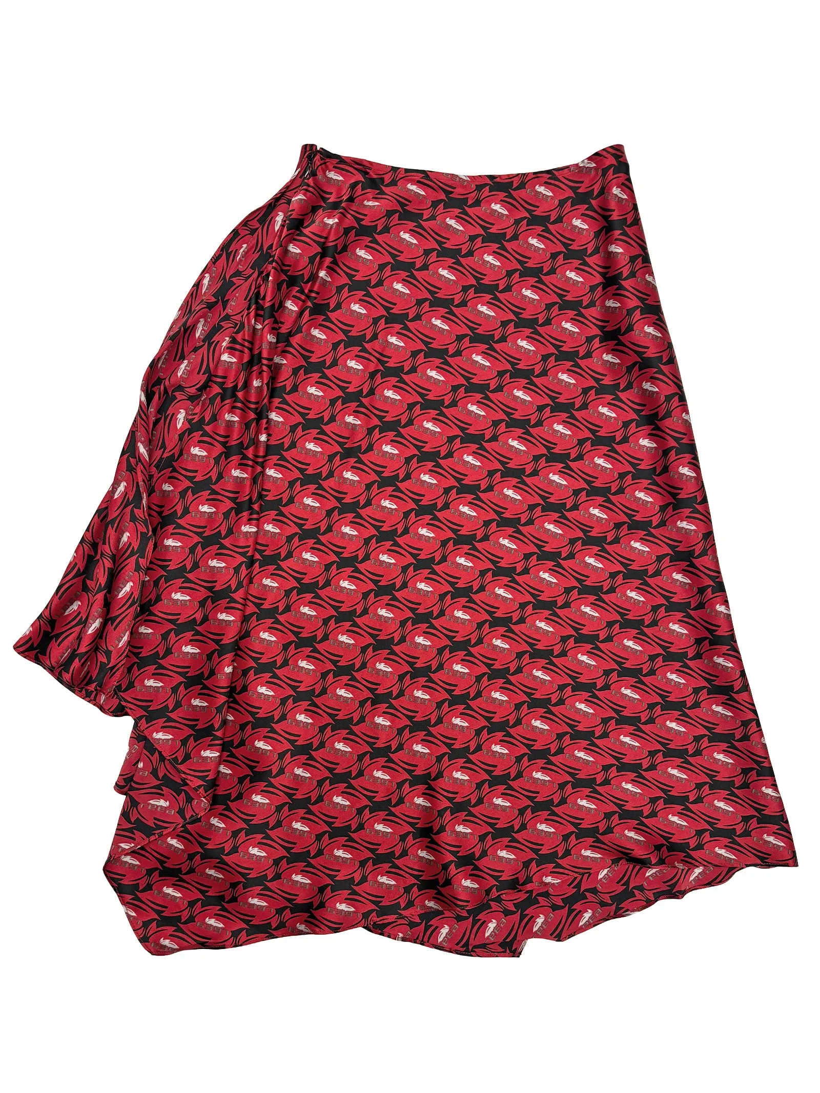 Printed Handkerchief Skirt in Red