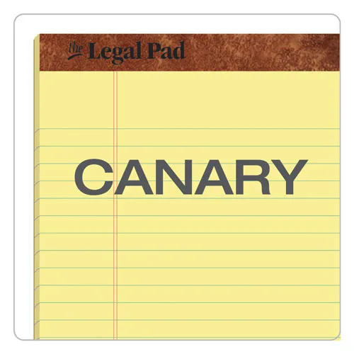 "the Legal Pad" Perforated Pads, Wide-legal Rule, 8.5 X 14, Canary, 50 Sheets, Dozen