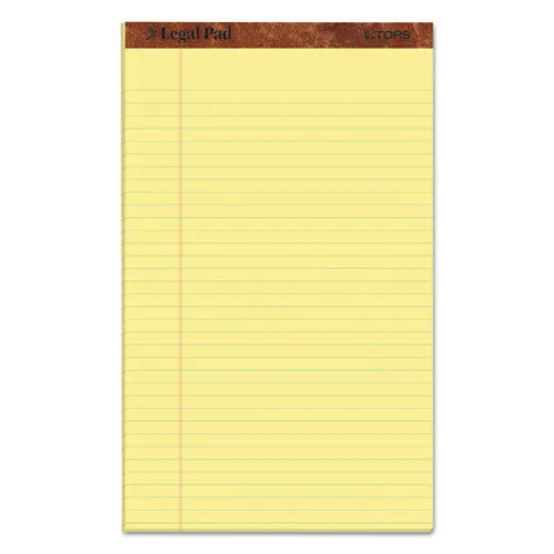 "the Legal Pad" Perforated Pads, Wide-legal Rule, 8.5 X 14, Canary, 50 Sheets, Dozen