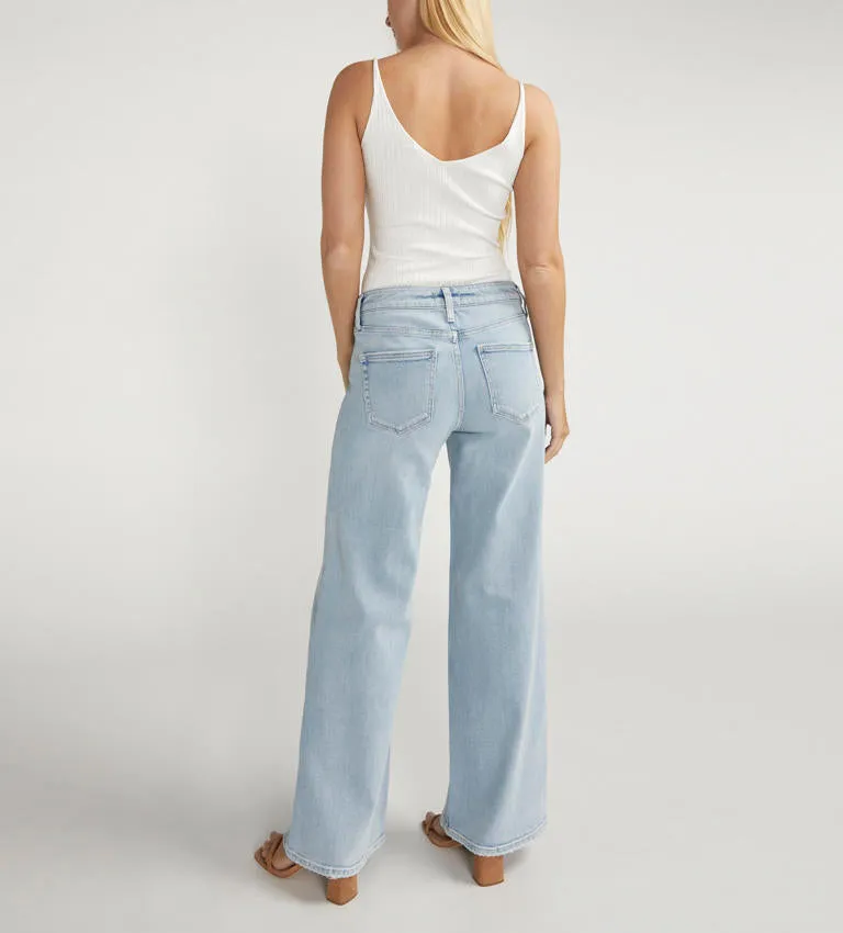 Silver Jeans Suki Curvy Fit Mid Rise Wide Leg Jean In Light Indigo