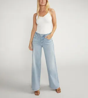 Silver Jeans Suki Curvy Fit Mid Rise Wide Leg Jean In Light Indigo
