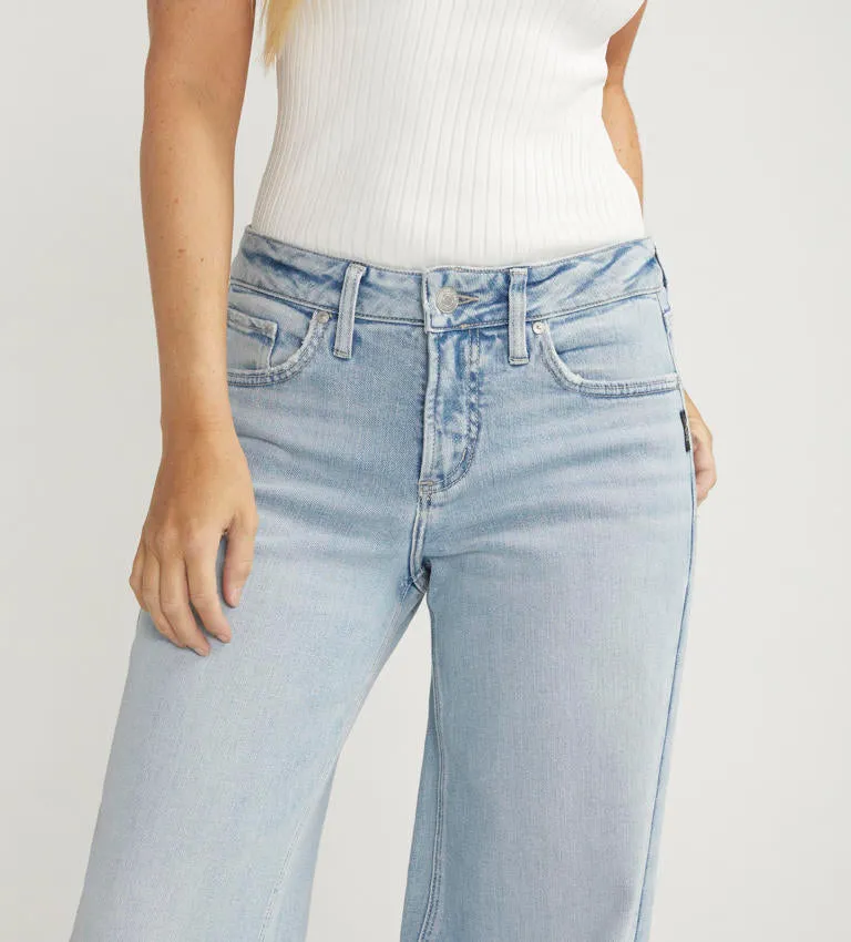 Silver Jeans Suki Curvy Fit Mid Rise Wide Leg Jean In Light Indigo