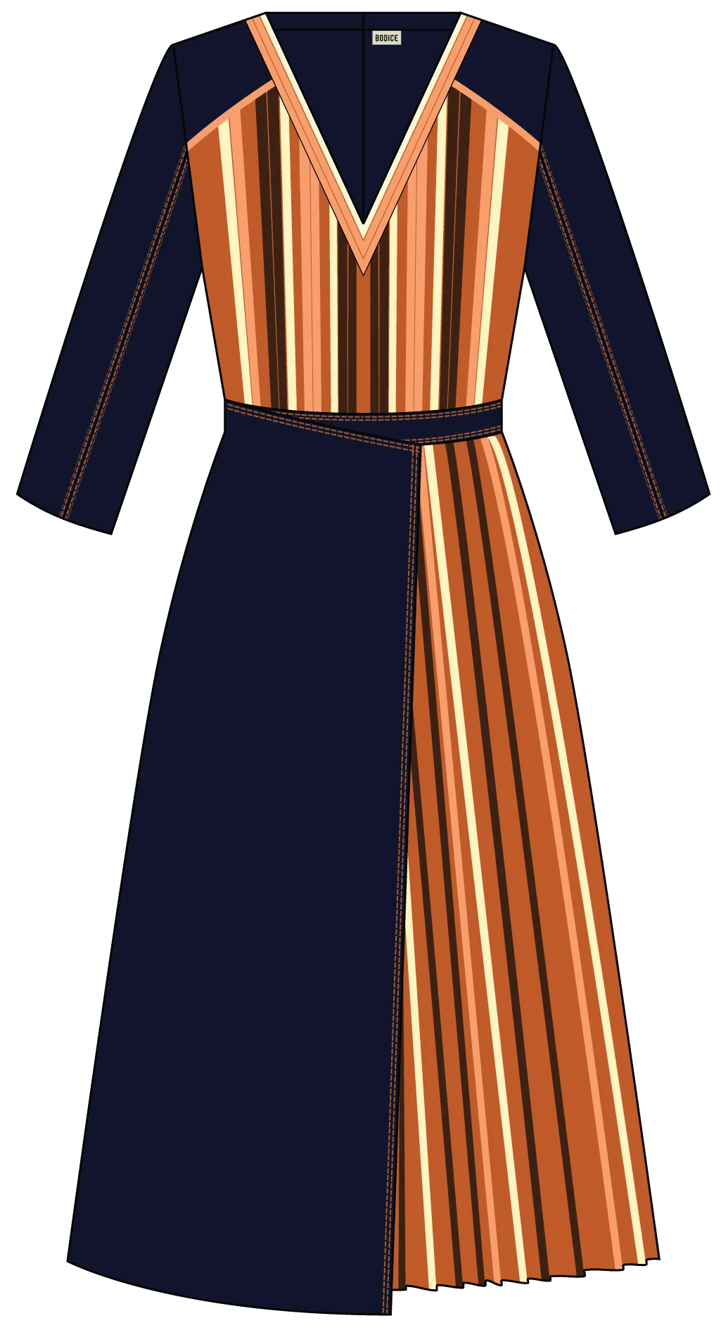 Statement Pleated Skirt Dress