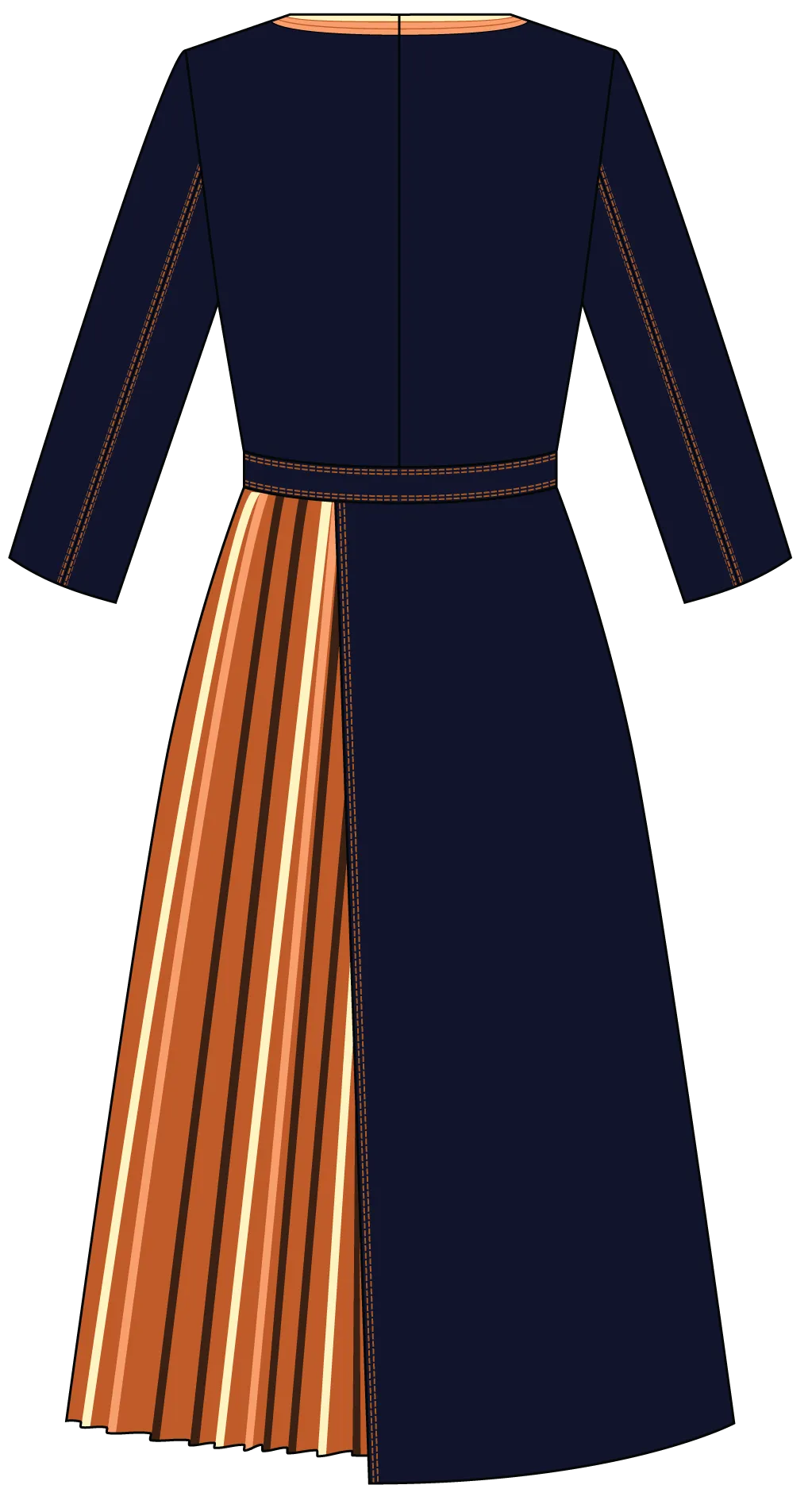 Statement Pleated Skirt Dress