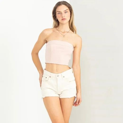 Strapless Crop - Pink