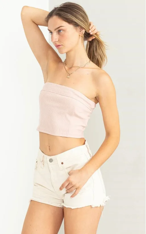 Strapless Crop - Pink