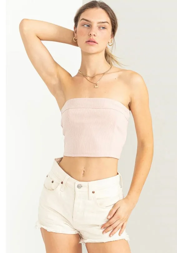 Strapless Crop - Pink