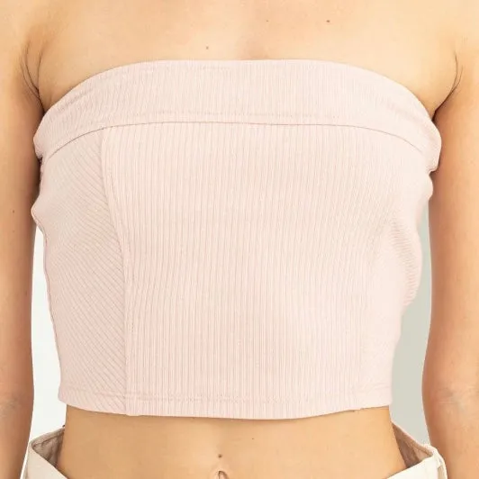 Strapless Crop - Pink