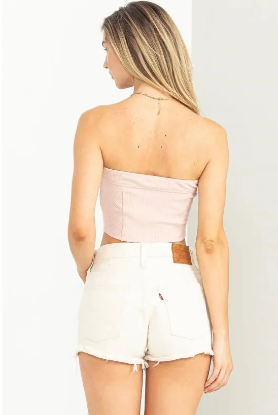 Strapless Crop - Pink