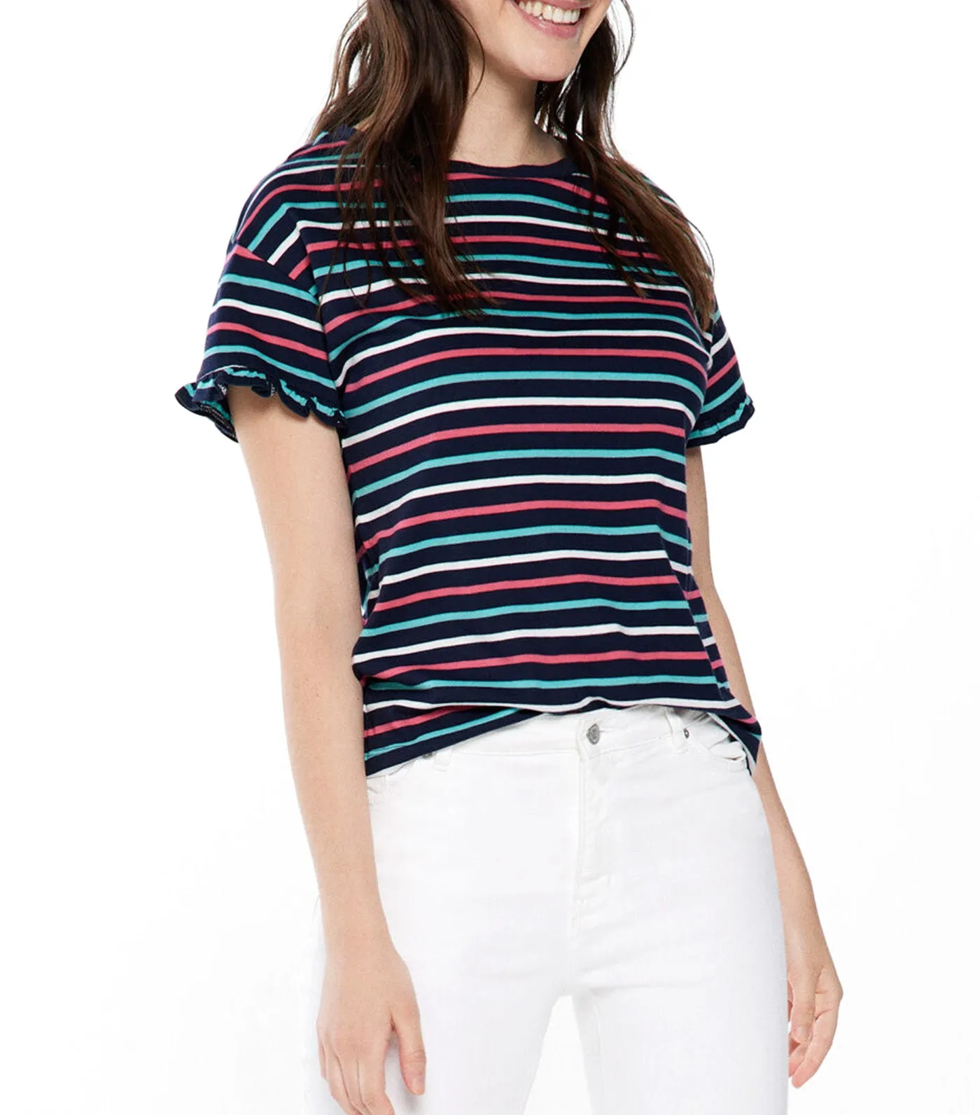 T-Shirt with Flounced Sleeves