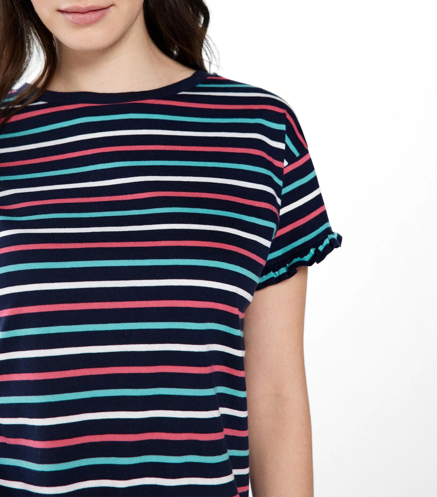 T-Shirt with Flounced Sleeves
