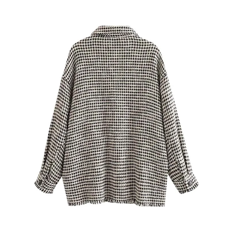 TASSEL OVERSIZED TWEED SQUARE OVERSHIRT