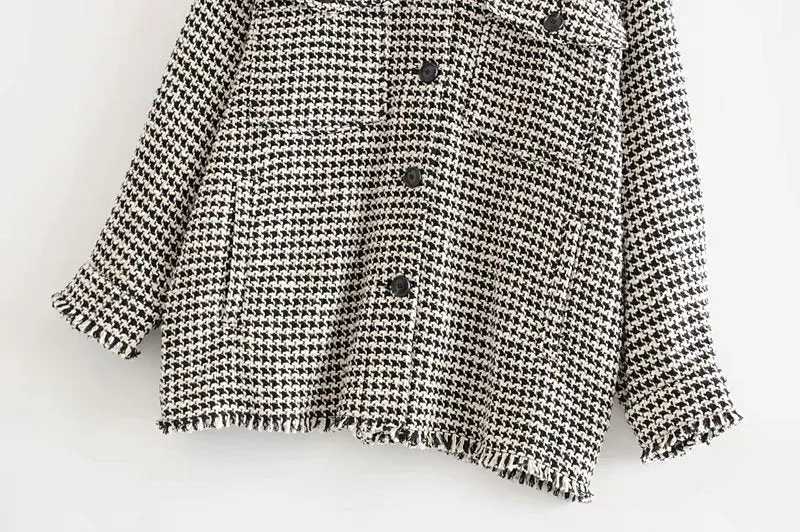 TASSEL OVERSIZED TWEED SQUARE OVERSHIRT