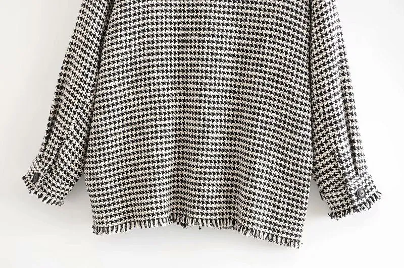 TASSEL OVERSIZED TWEED SQUARE OVERSHIRT