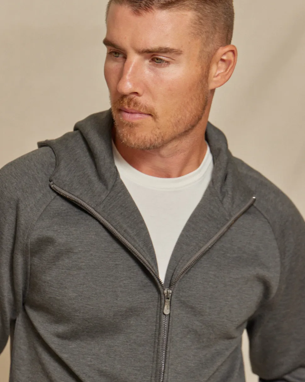 The Logan - Scuba Hooded Jacket - Charcoal/Black