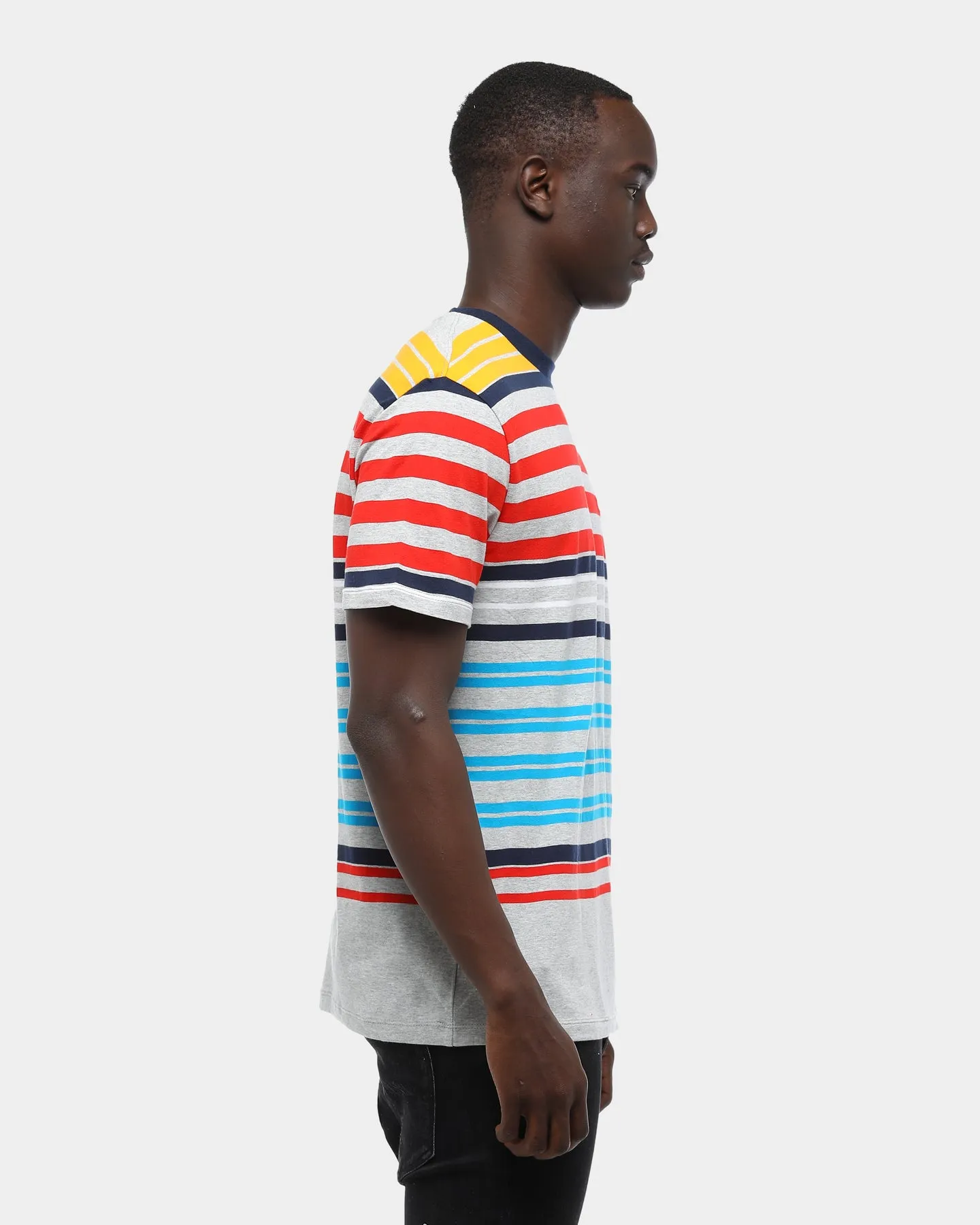 Tommy Jeans Men's TJM Multi Stripe T-Shirt Light Grey Heather/Multi