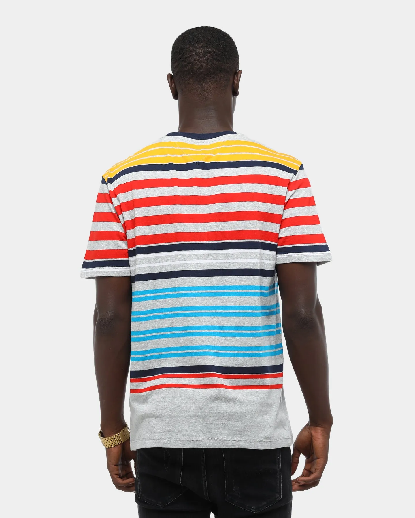 Tommy Jeans Men's TJM Multi Stripe T-Shirt Light Grey Heather/Multi