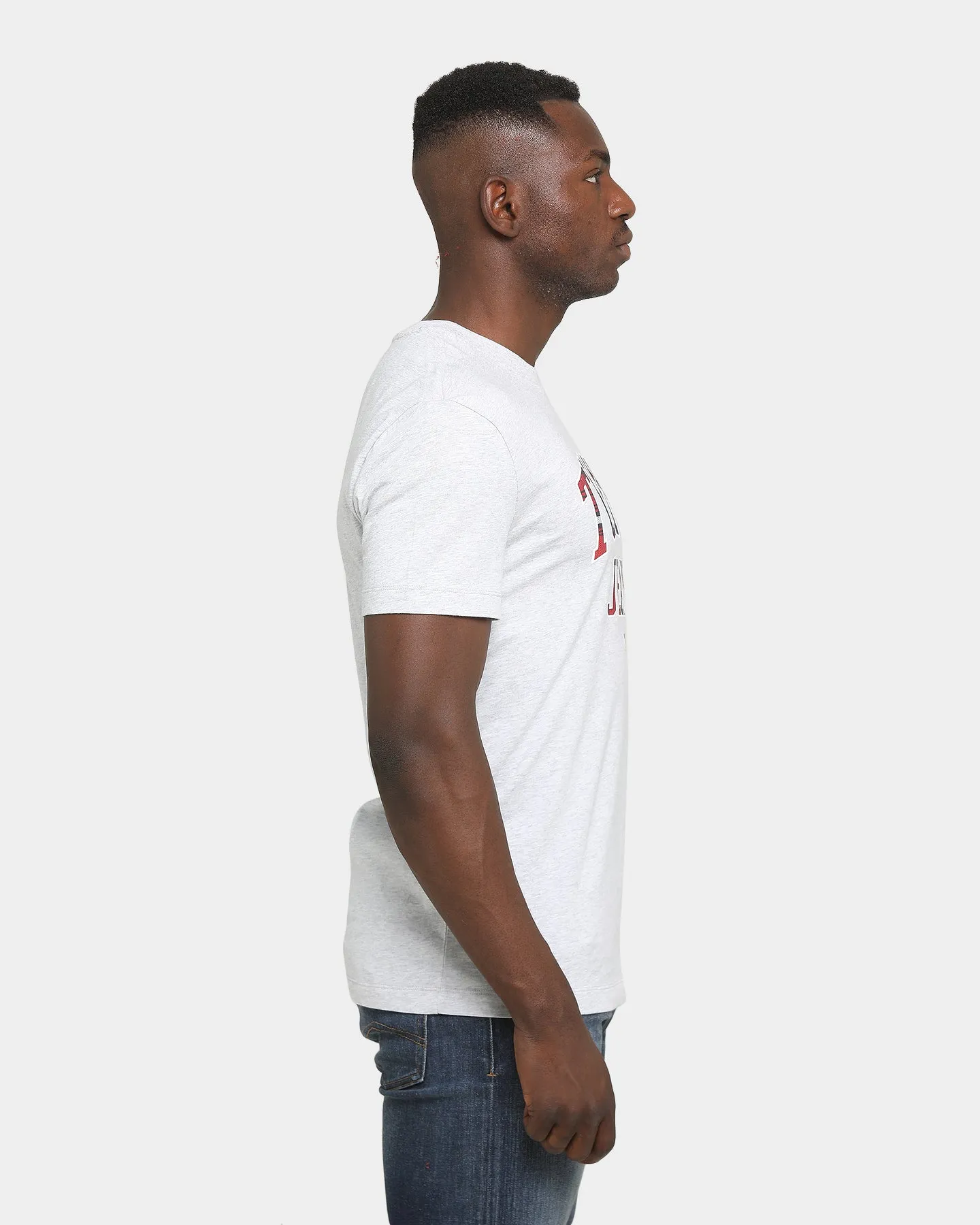 Tommy Jeans Plaid Collegiate T-Shirt Silver Grey Heather