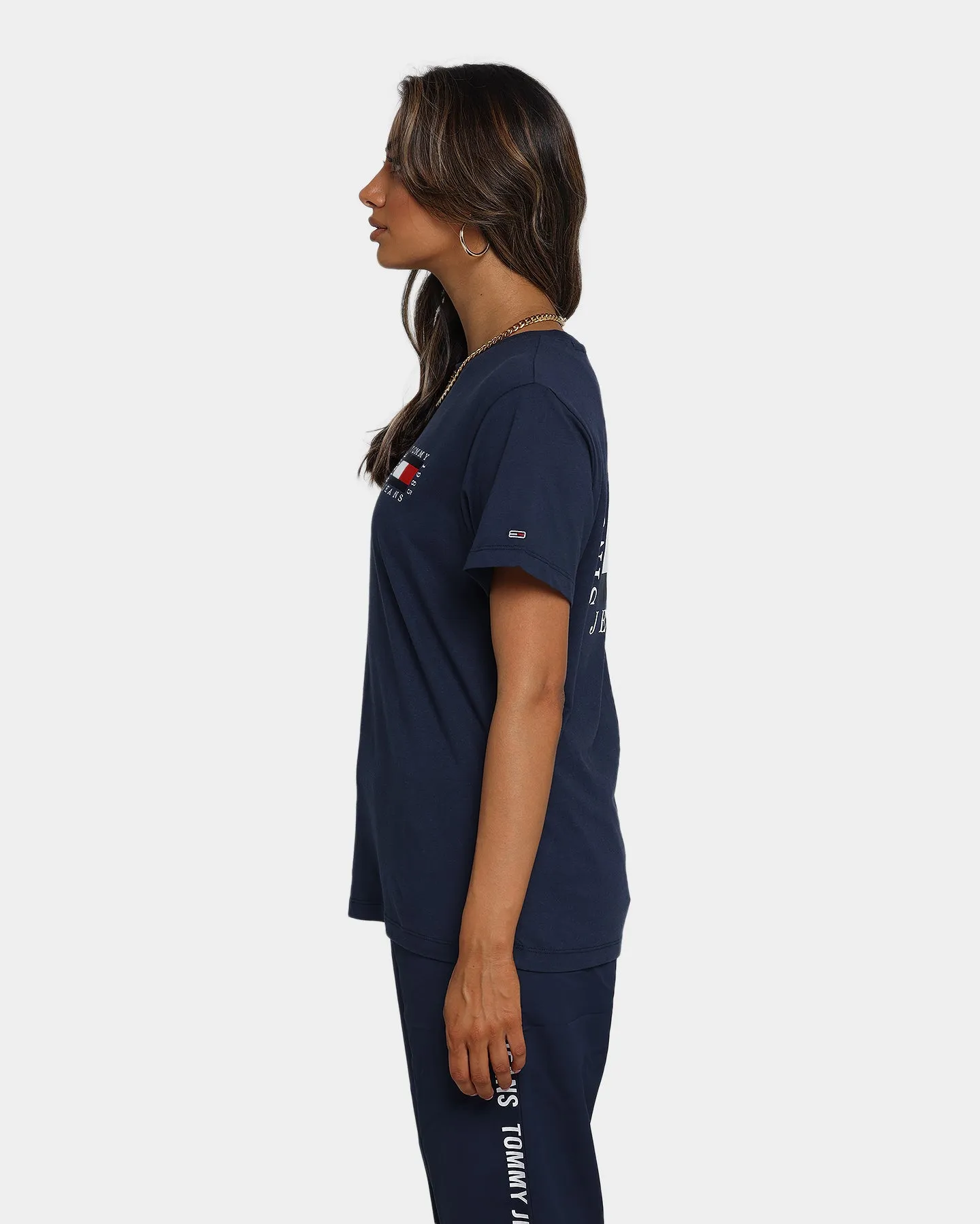 Tommy Jeans Women's Box Flag T-Shirt Navy