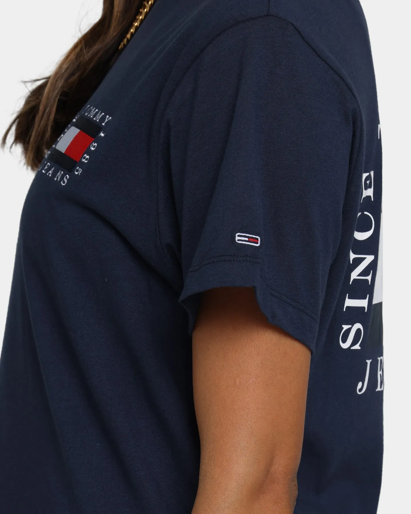 Tommy Jeans Women's Box Flag T-Shirt Navy