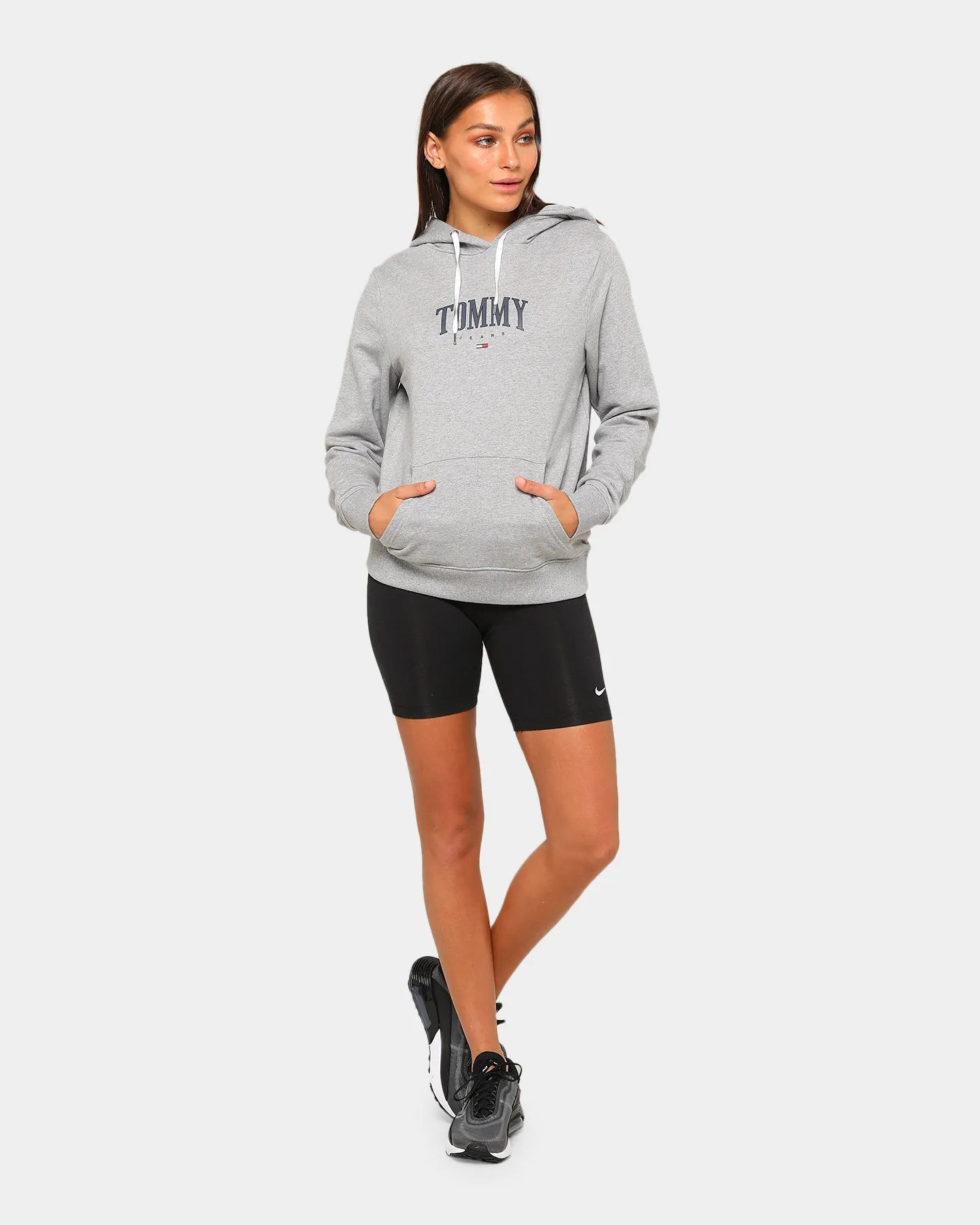 Tommy Jeans Women's TJW Essential Logo Hoodie Light Grey Heather