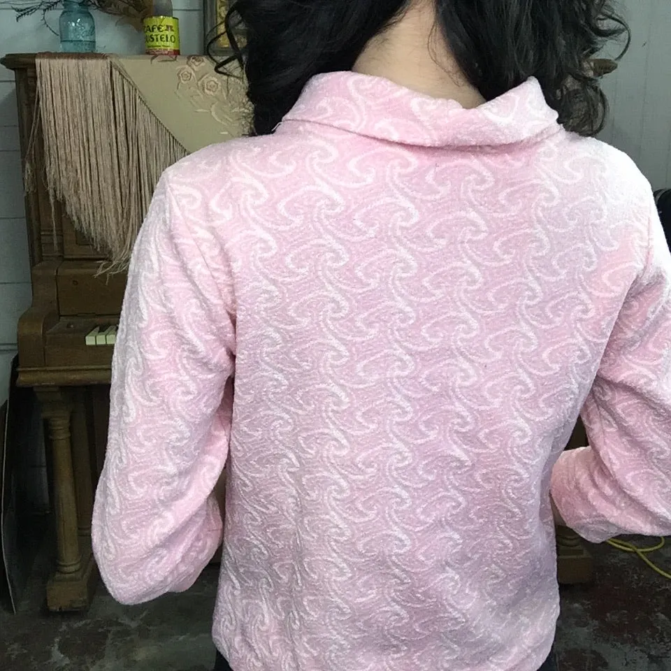 Vintage 60s 70s | Pink Mod GoGo Turtleneck Blouse Top | Size M