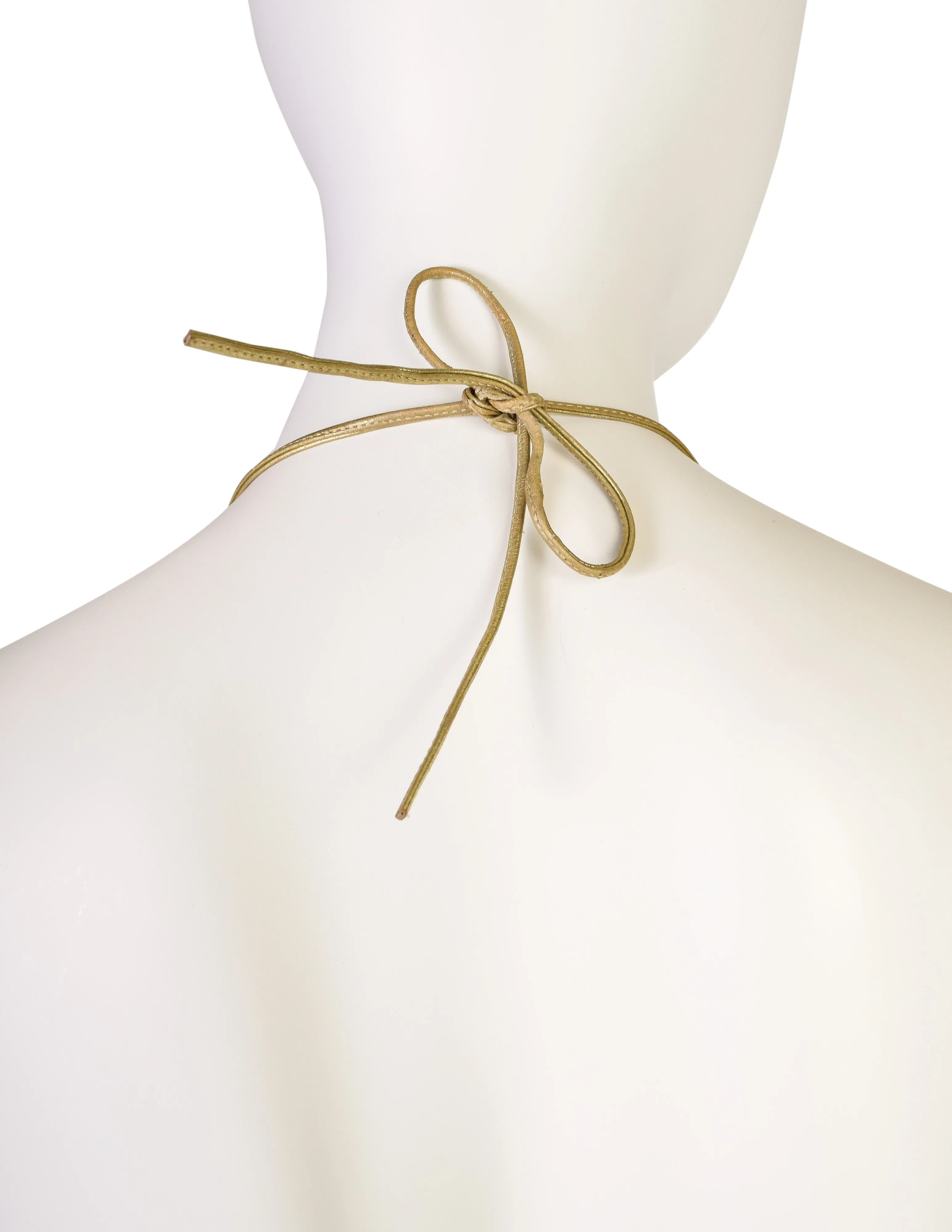 Whiting & Davis Vintage Gold Metal Mesh Halter Top