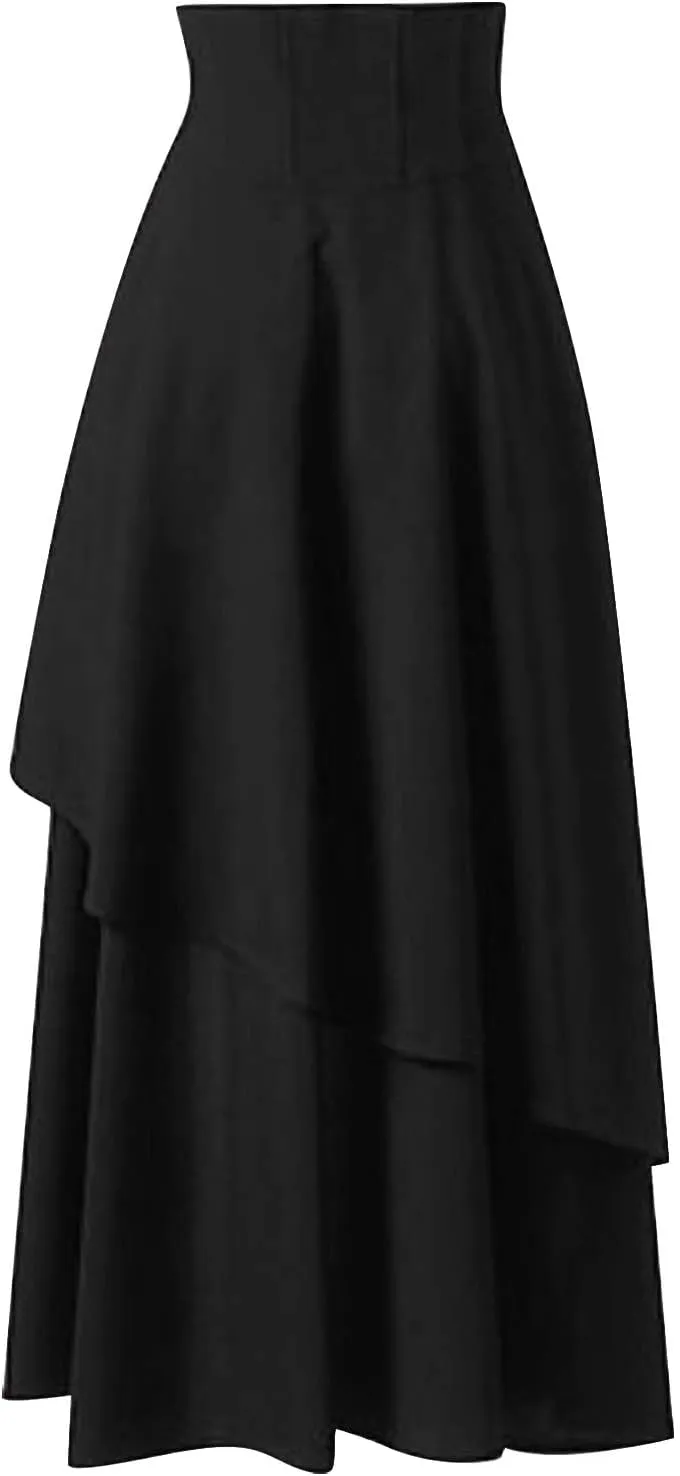 Womens Skirts Women's Gothic Clothing Vintage Black Lace Skirts Beach Skirt Mini Skirt Spring Dresses Midi Ruched