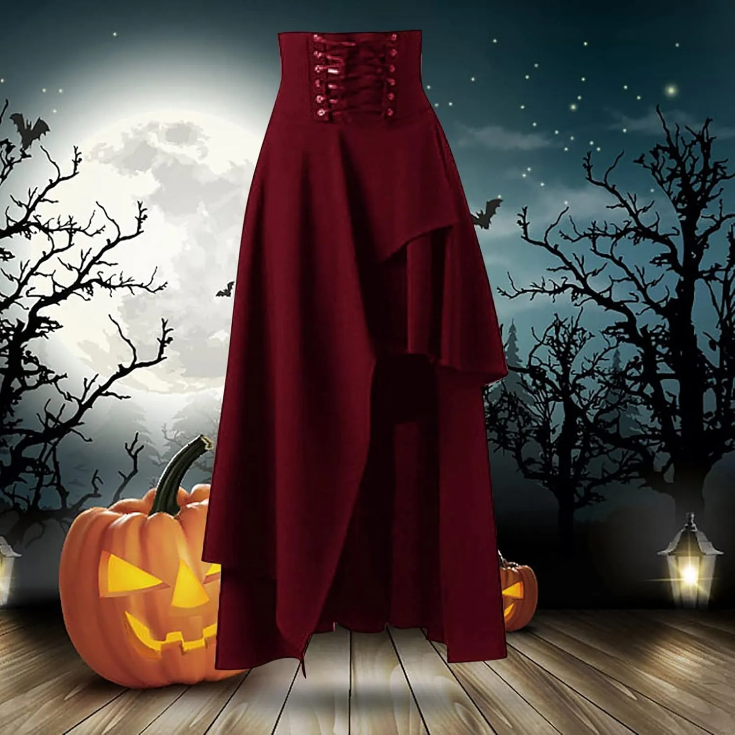 Womens Skirts Women's Gothic Clothing Vintage Black Lace Skirts Beach Skirt Mini Skirt Spring Dresses Midi Ruched